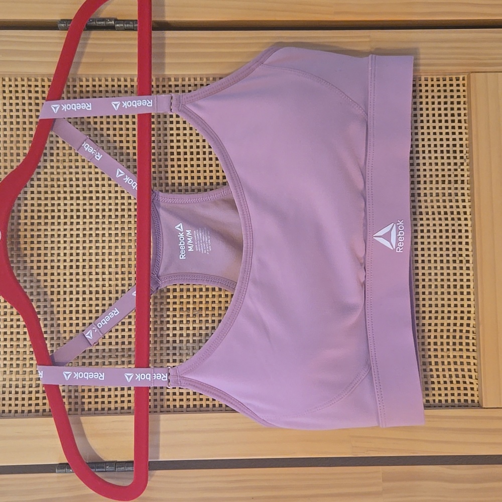 Reebok Mauve Dusty Pink Sports Bra Padded Wireless